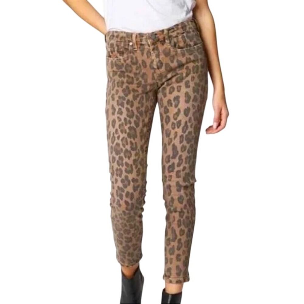 Blank NYC The Reade Crop Cheetah Leopard Jeans Skinny Mid Rise 27 Animal Print